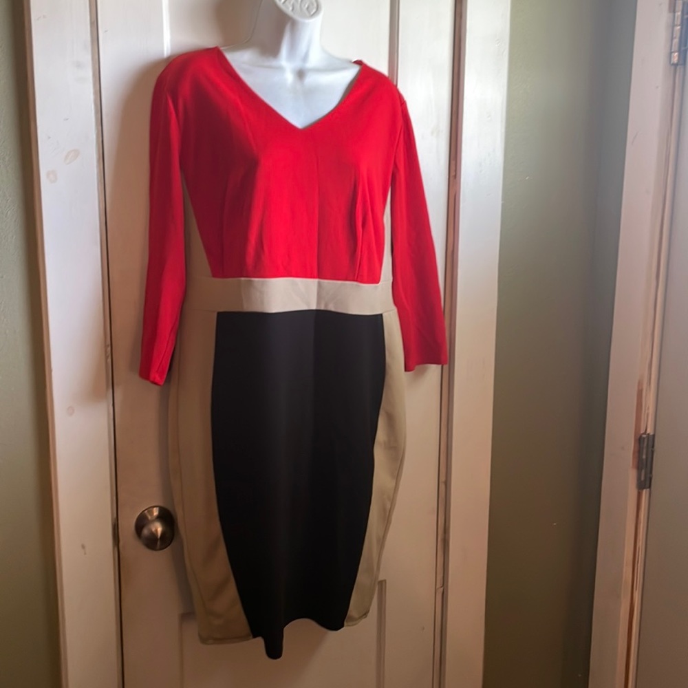 Red colorblock dress from New York and Company